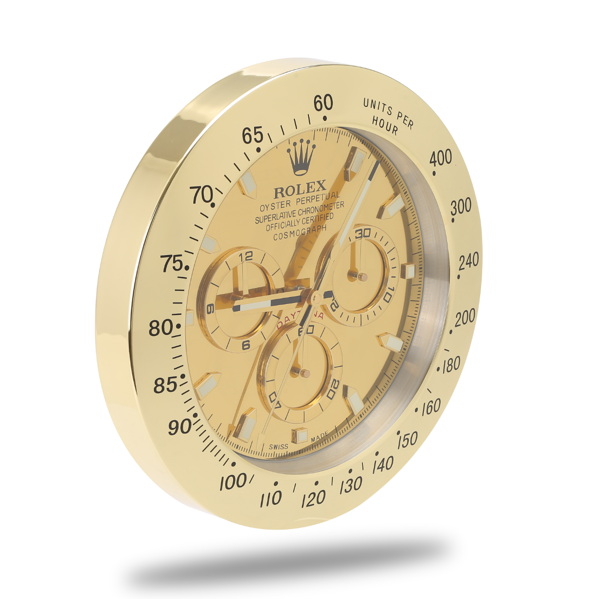 Daytona Wall Clock - All Gold