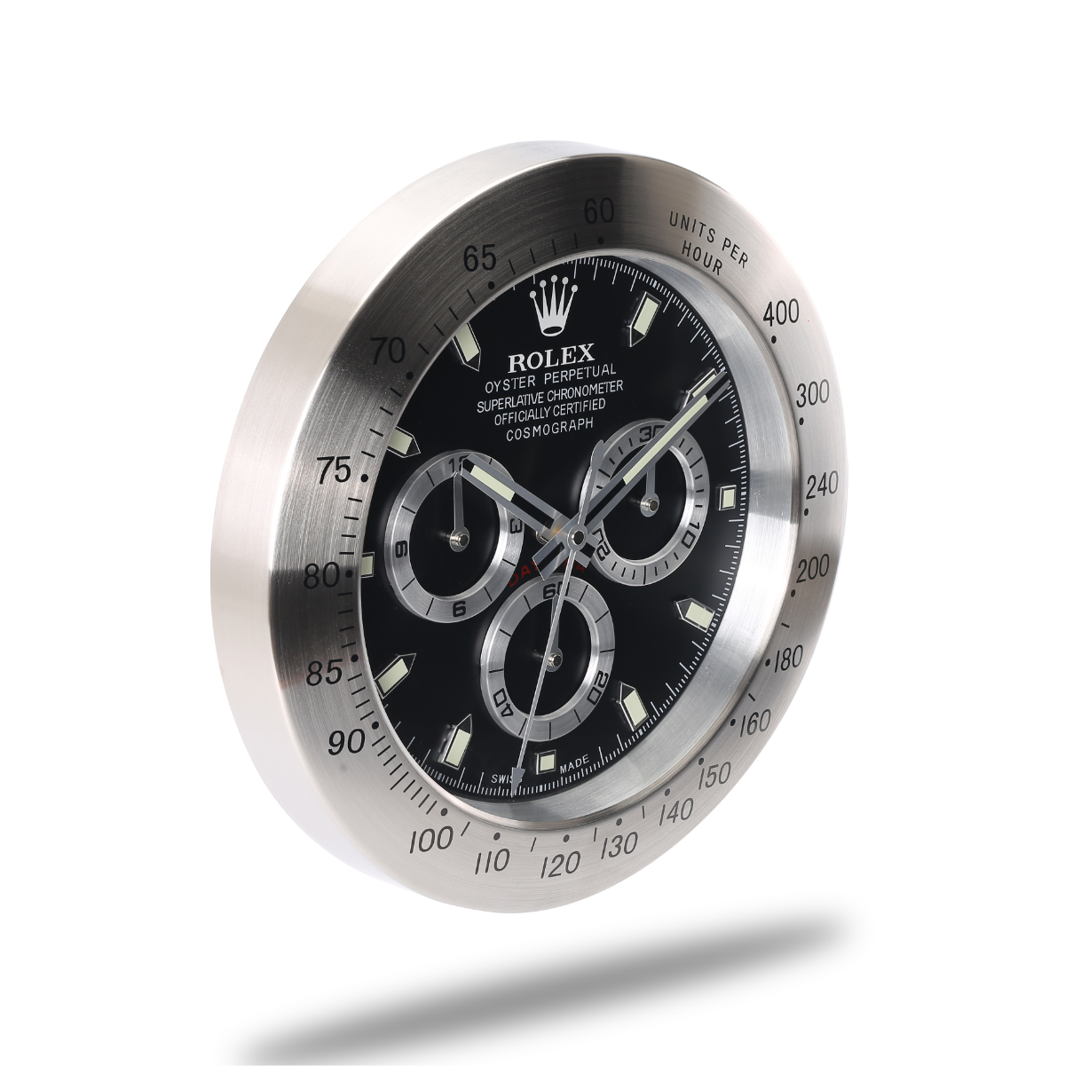 Daytona Wall Clock - Sleek Silver