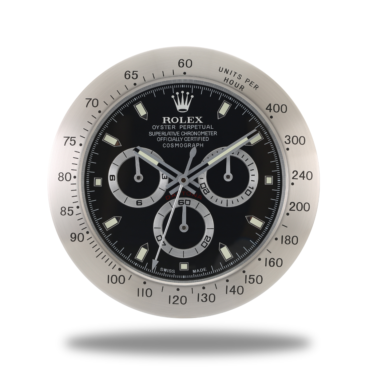 Daytona Wall Clock - Sleek Silver