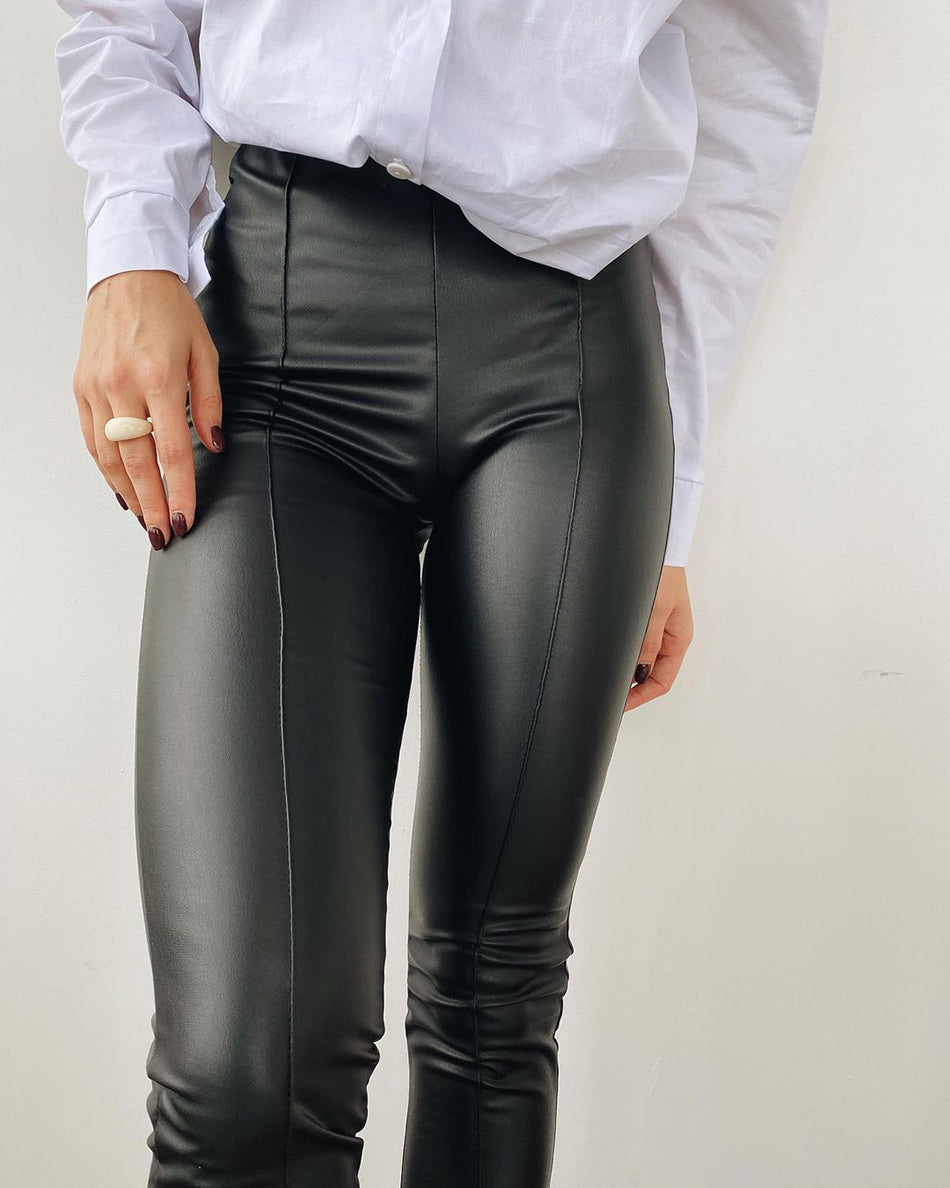 Warme Leder Winter Leggings | High Waist