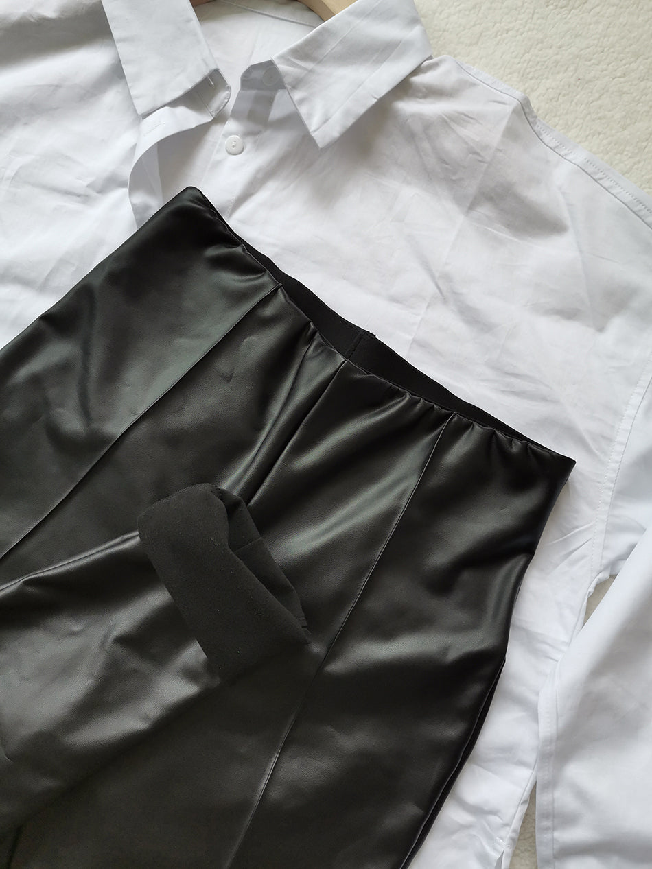 Warme Leder Winter Leggings | High Waist
