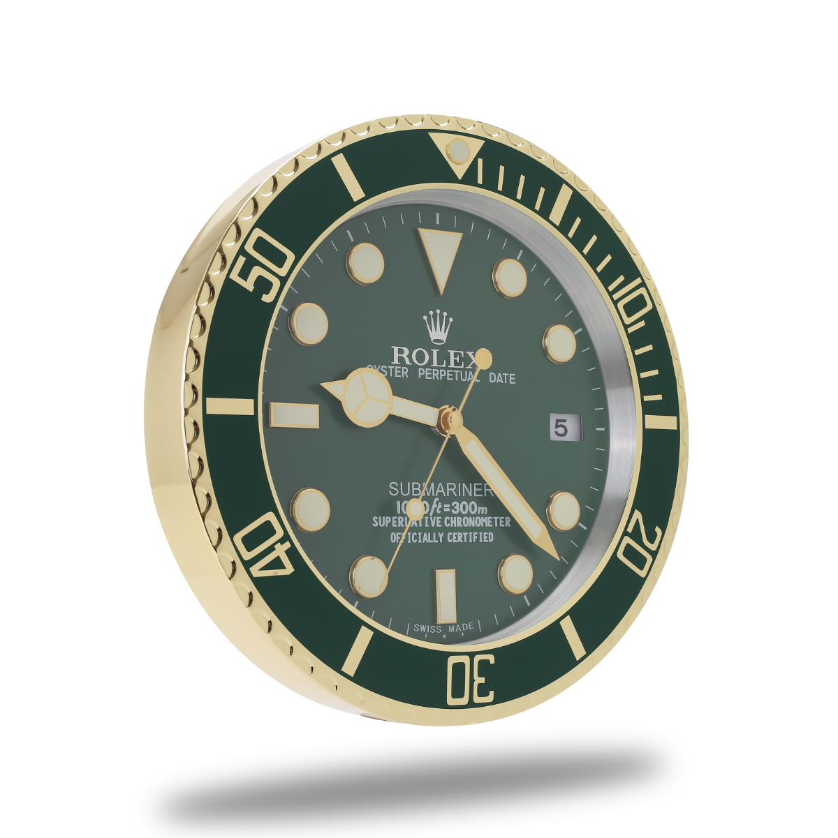 Submariner Wall Clock - Gold Green