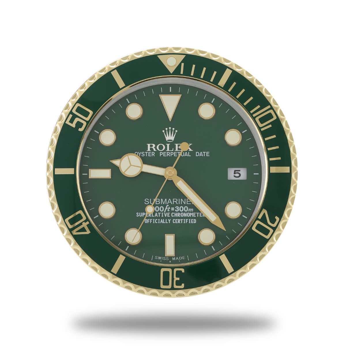 Submariner Wall Clock - Gold Green