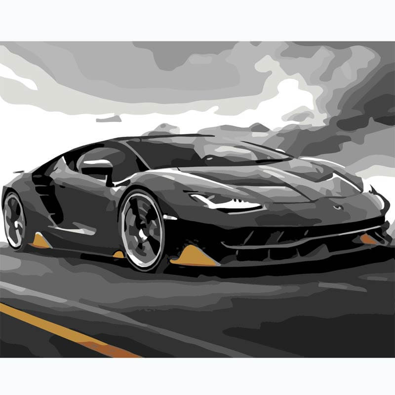 Tractor Car Drawing On Canvas