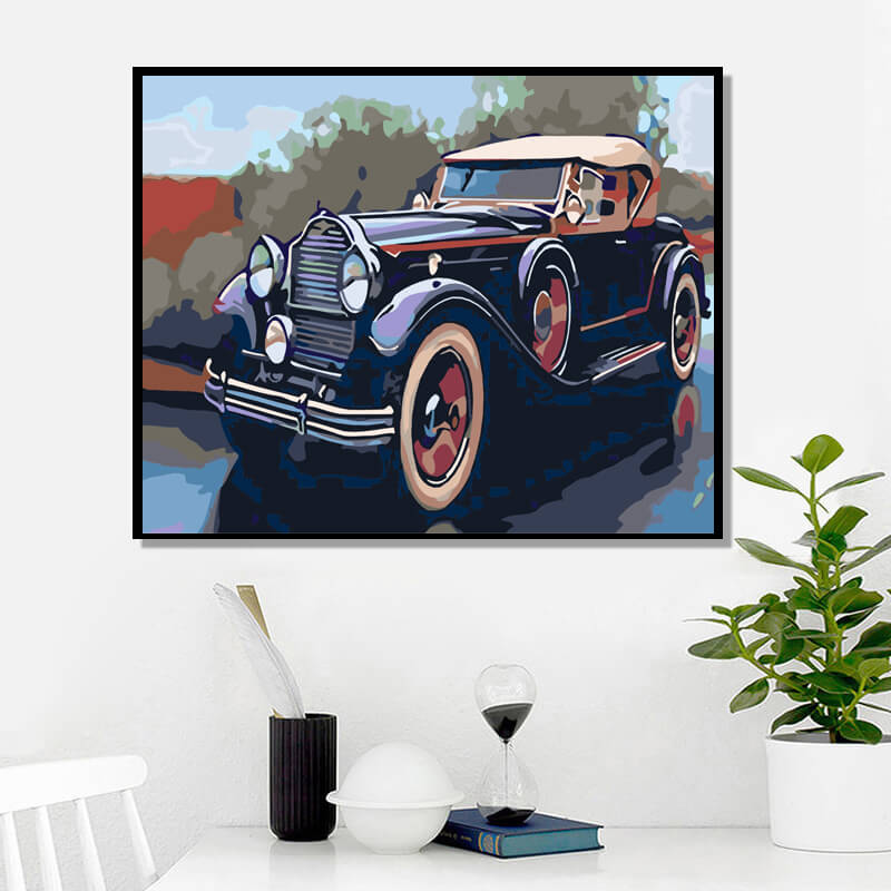 Tractor Car Drawing On Canvas