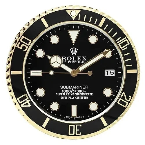 Submariner Gold & Black Style | Wall Clock