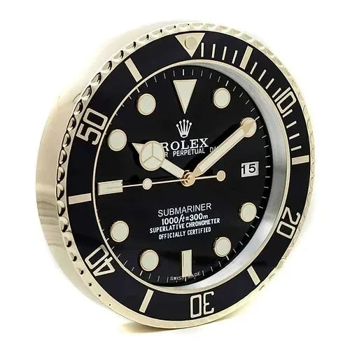 Submariner Gold & Black Style | Wall Clock