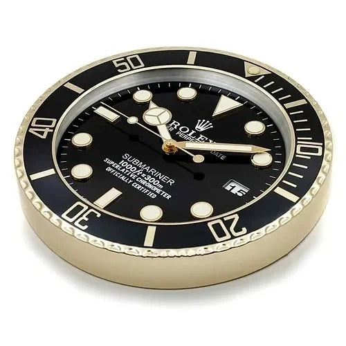 Submariner Gold & Black Style | Wall Clock
