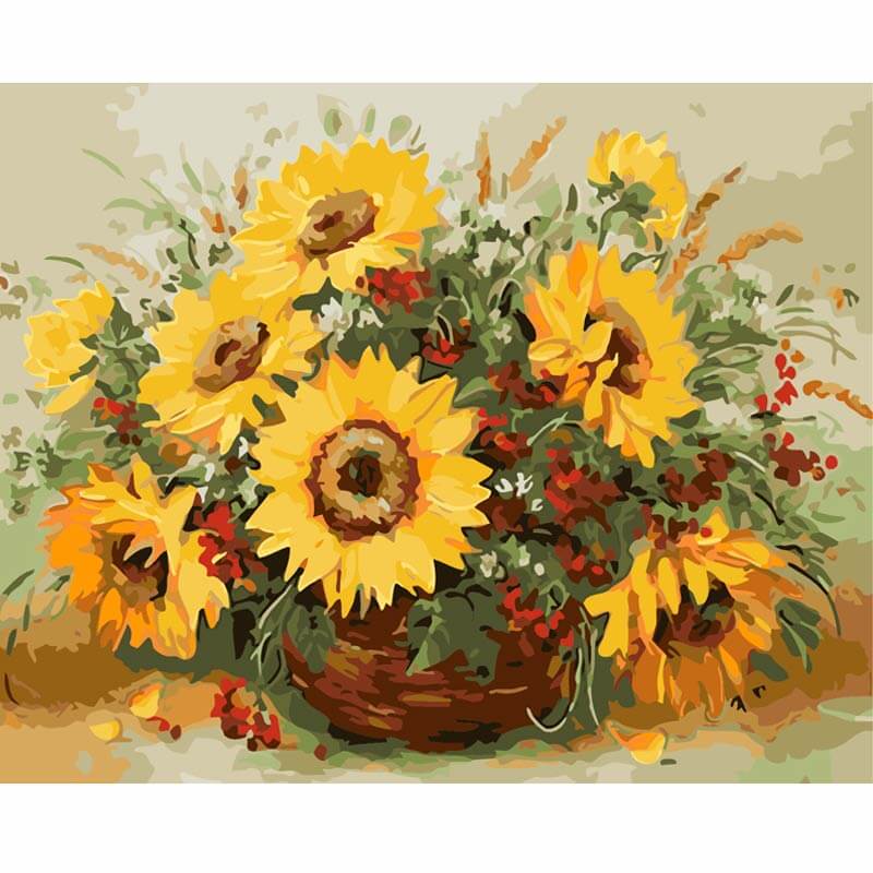 Sunflower Drawing On Canvas