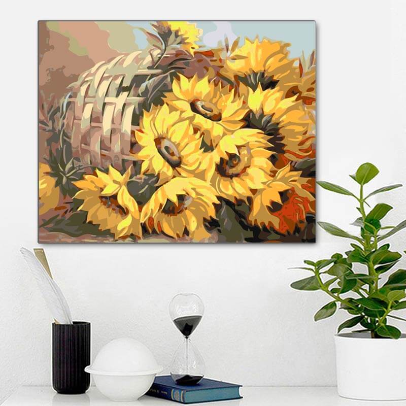 Sunflower Drawing On Canvas