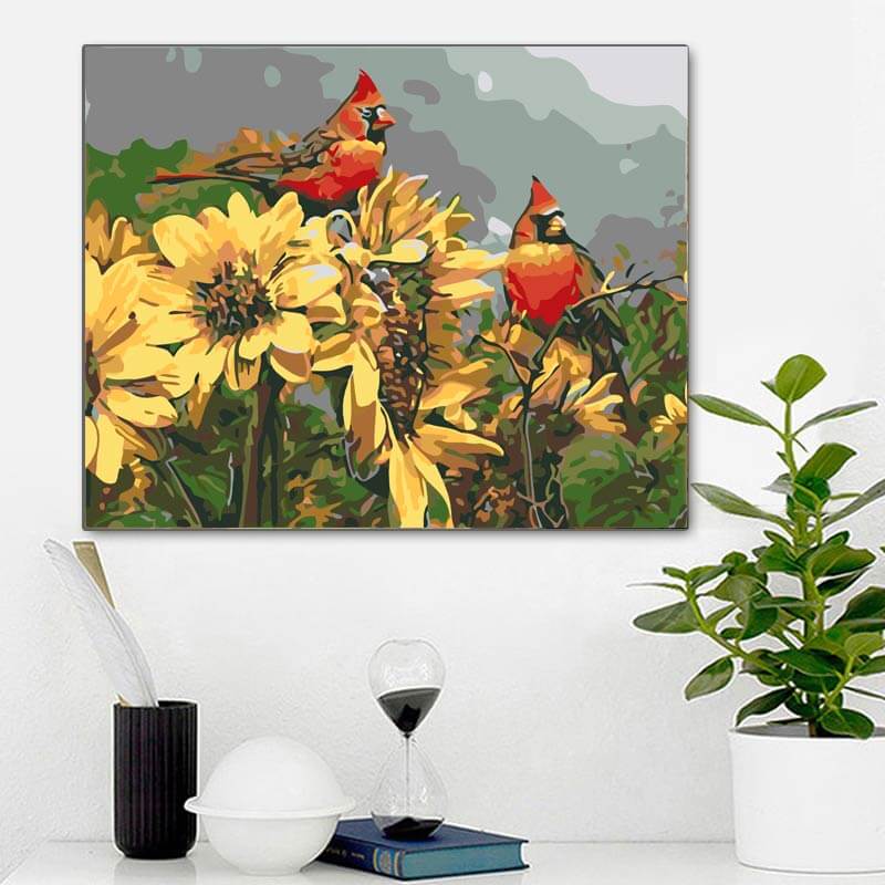 Sunflower Drawing On Canvas