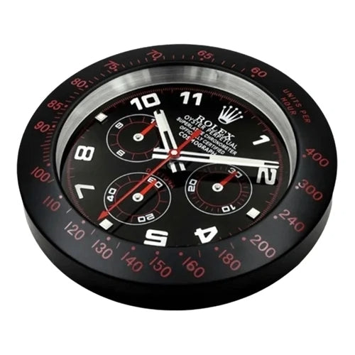 Daytona Black & Red Numbers | Wall Clock