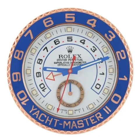 Yacht Master ll Rose Gold & Blue | Wall Clock
