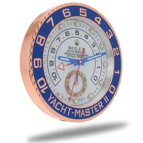 Yacht Master ll Rose Gold & Blue | Wall Clock