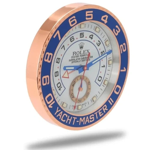 Yacht Master ll Rose Gold & Blue | Wall Clock