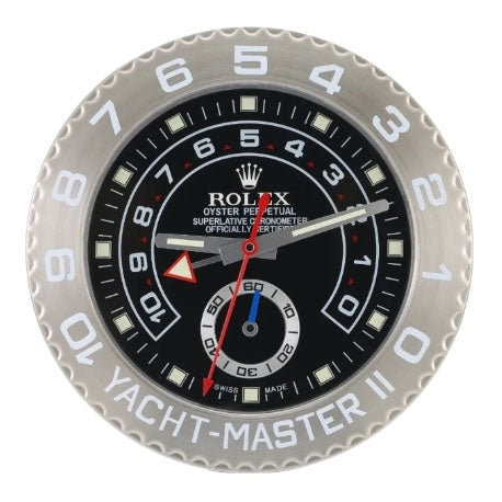 Yacht Master ll Sliver & Black | Wall Clock