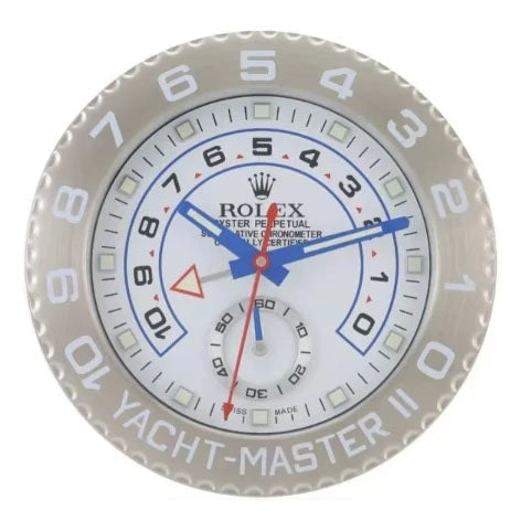 Yacht Master ll Sliver & White | Wall Clock