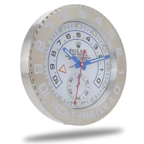 Yacht Master ll Sliver & White | Wall Clock