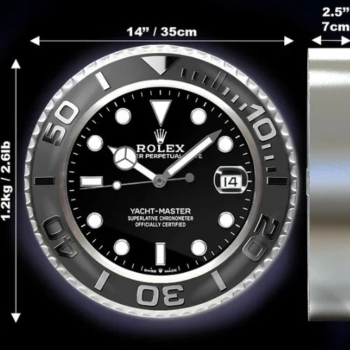 Yacht Master ll Black | Wall Clock