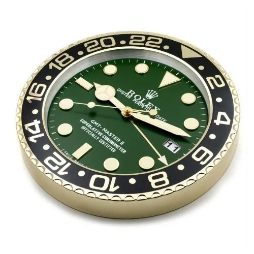 GMT Master ll Gold & Green Style | Wall Clock