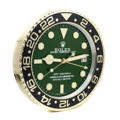 GMT Master ll Gold & Green Style | Wall Clock