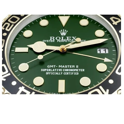 GMT Master ll Gold & Green Style | Wall Clock