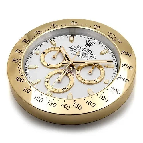 Daytona Gold & White | Wall Clock