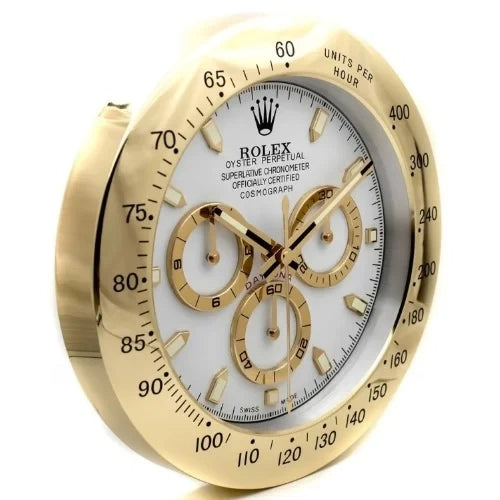 Daytona Gold & White | Wall Clock