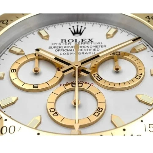Daytona Gold & White | Wall Clock