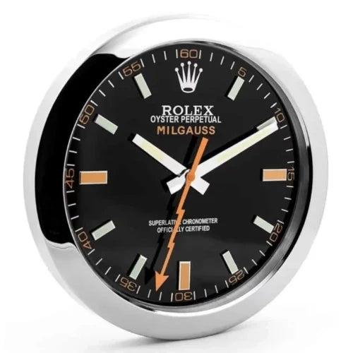 Milgauss Style Sliver & Black | Wall Clock