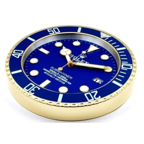 Submariner Gold & Blue Style | Wall Clock