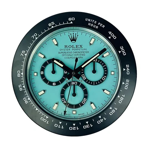 Daytona Black & Tiffany Blue | Wall Clock