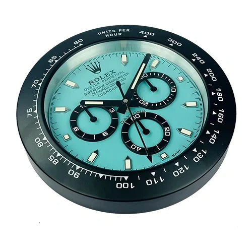 Daytona Black & Tiffany Blue | Wall Clock