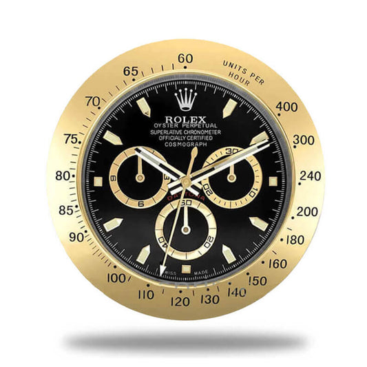 Daytona Wall Clock - Gold Black