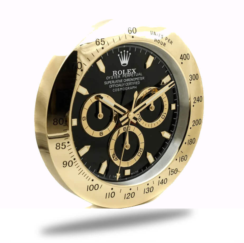 Daytona Wall Clock - Gold Black