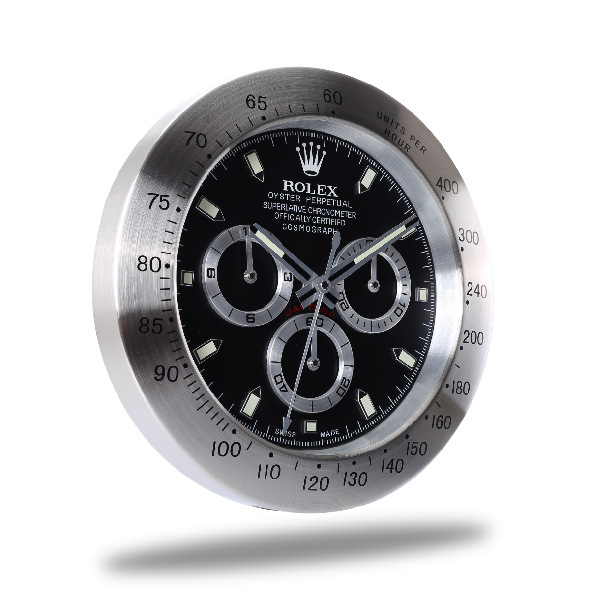 Daytona Wall Clock - Sleek Silver