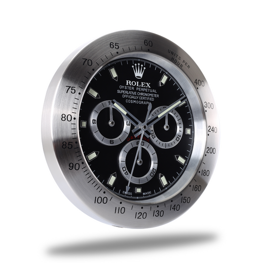 Daytona Wall Clock - Sleek Silver