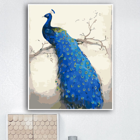Peacock Drawing On Canvas