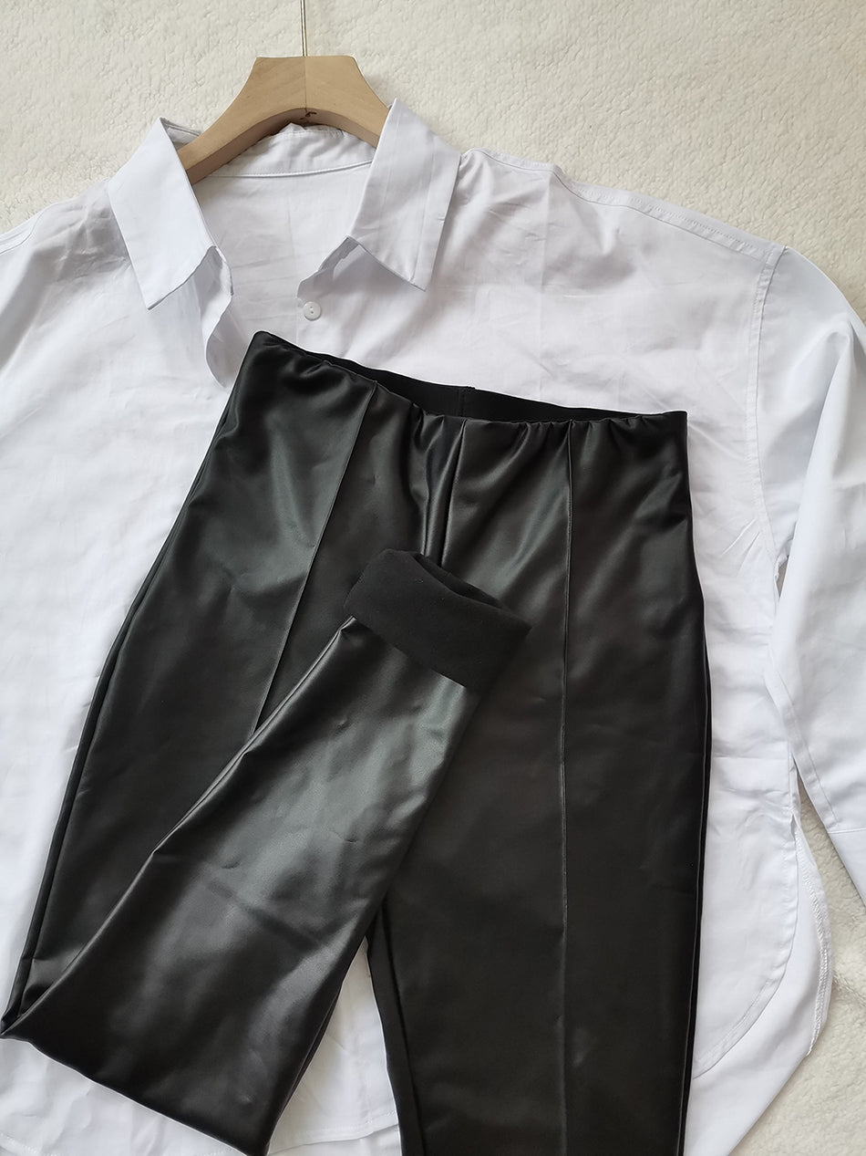 Warme Leder Winter Leggings | High Waist