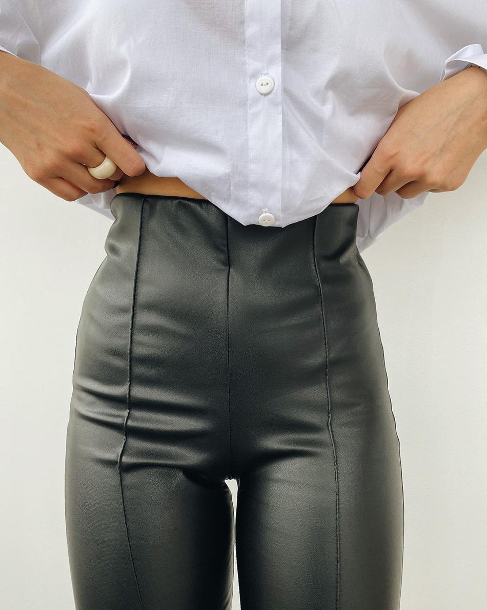Warme Leder Winter Leggings | High Waist