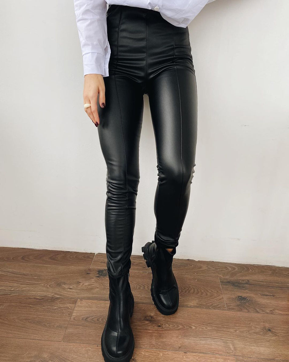 Warme Leder Winter Leggings | High Waist