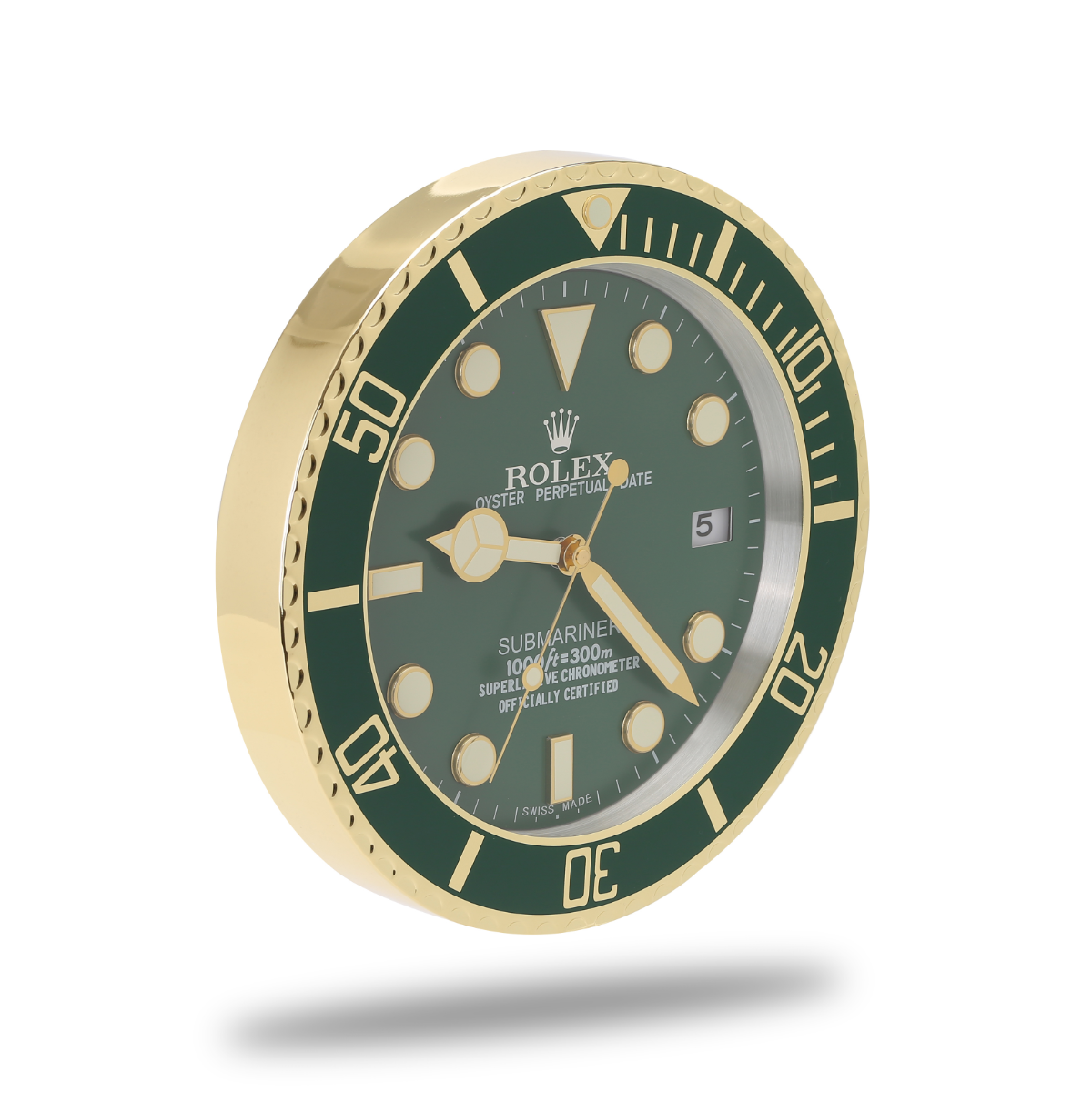 Submariner Wall Clock - Gold Green