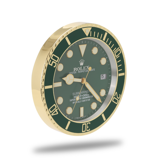 Submariner Wall Clock - Gold Green