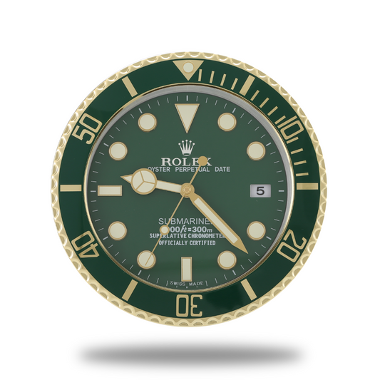 Submariner Wall Clock - Gold Green