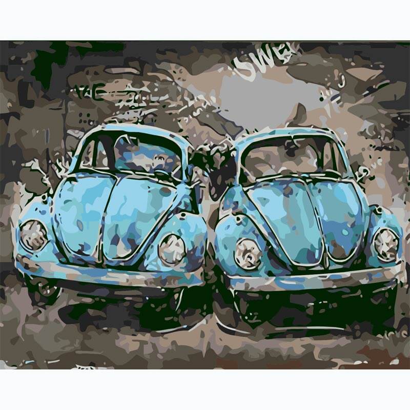 Tractor Car Drawing On Canvas