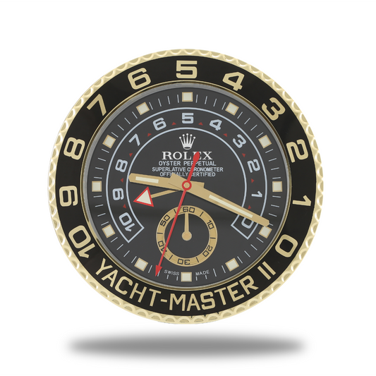 Yacht Master Wall Clock - Black Gold