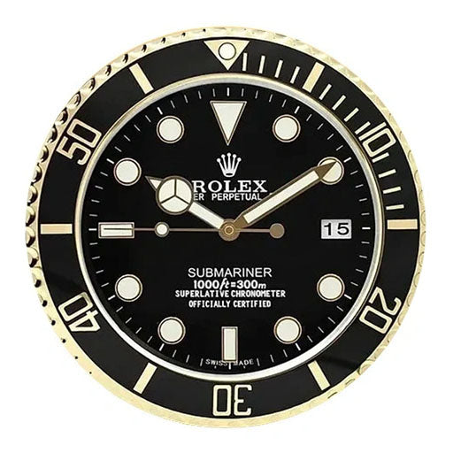 Submariner Gold & Black Style | Wall Clock
