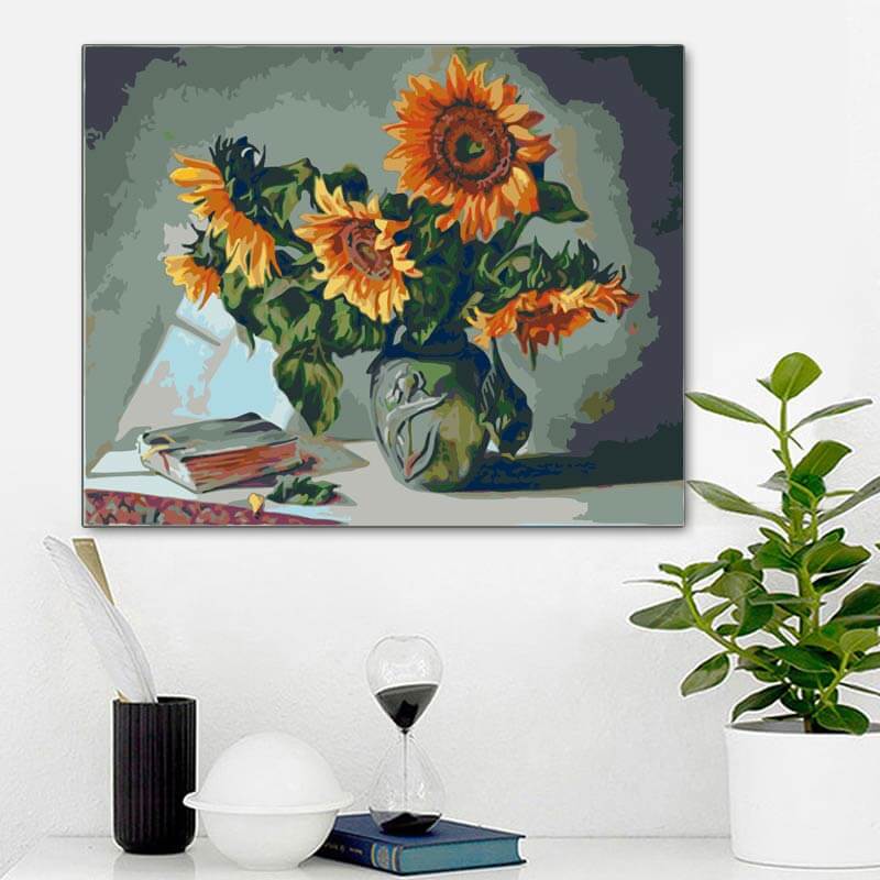 Sunflower Drawing On Canvas