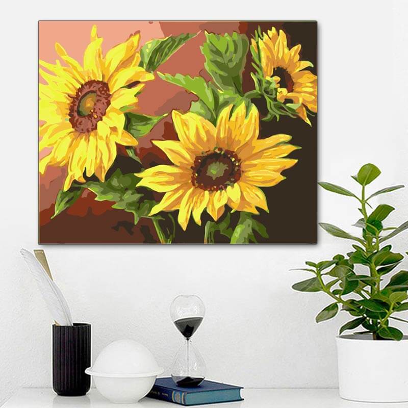 Sunflower Drawing On Canvas