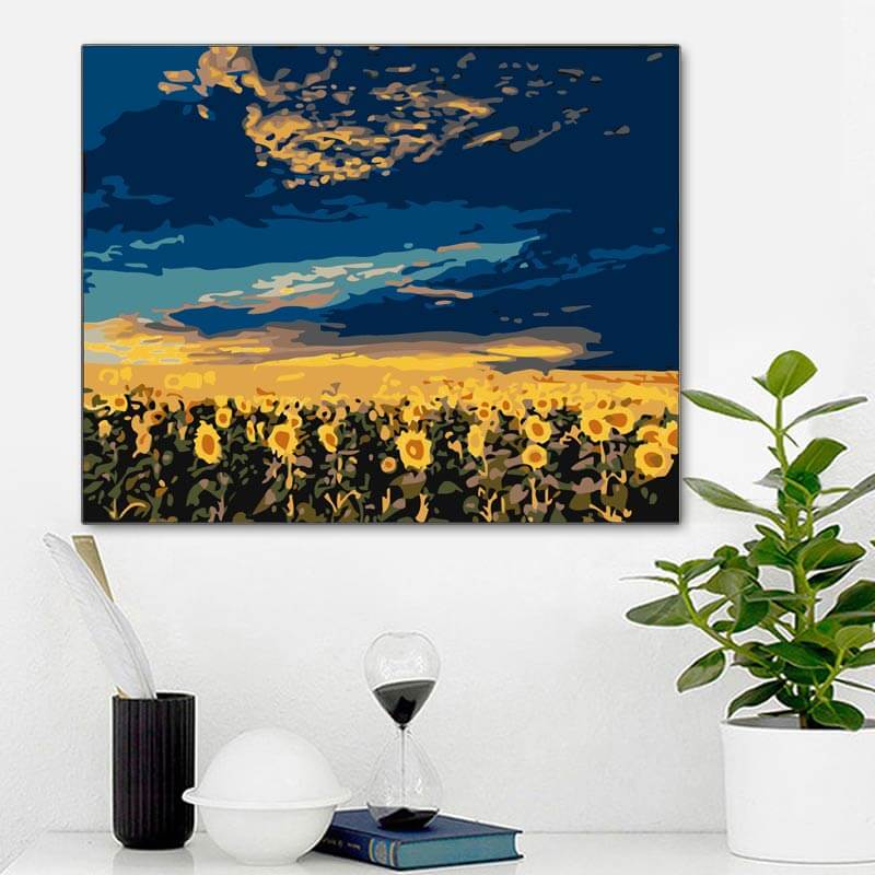 Sunflower Drawing On Canvas